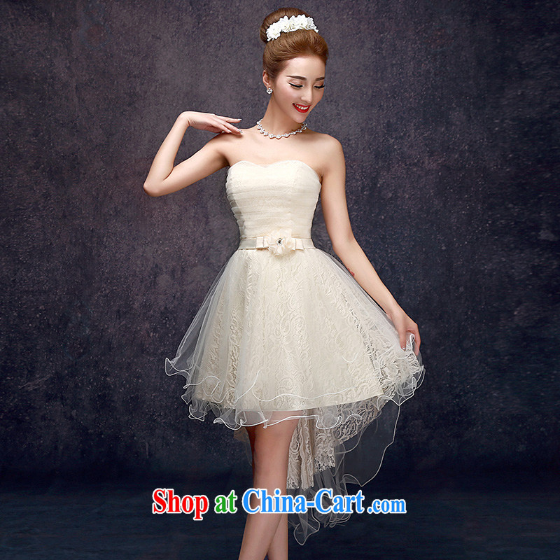 A good service is 2015 new summer champagne color bridesmaid in serving long bridesmaid mission bridesmaid with sister skirt small dress champagne color - the long paragraph E 605 lace double S, good service, and, shopping on the Internet