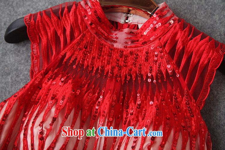 Snow Caynova woven dresses 2015 new European style sexy embroidery, cultivating long dress red XL pictures, price, brand platters! Elections are good character, the national distribution, so why buy now enjoy more preferential! Health