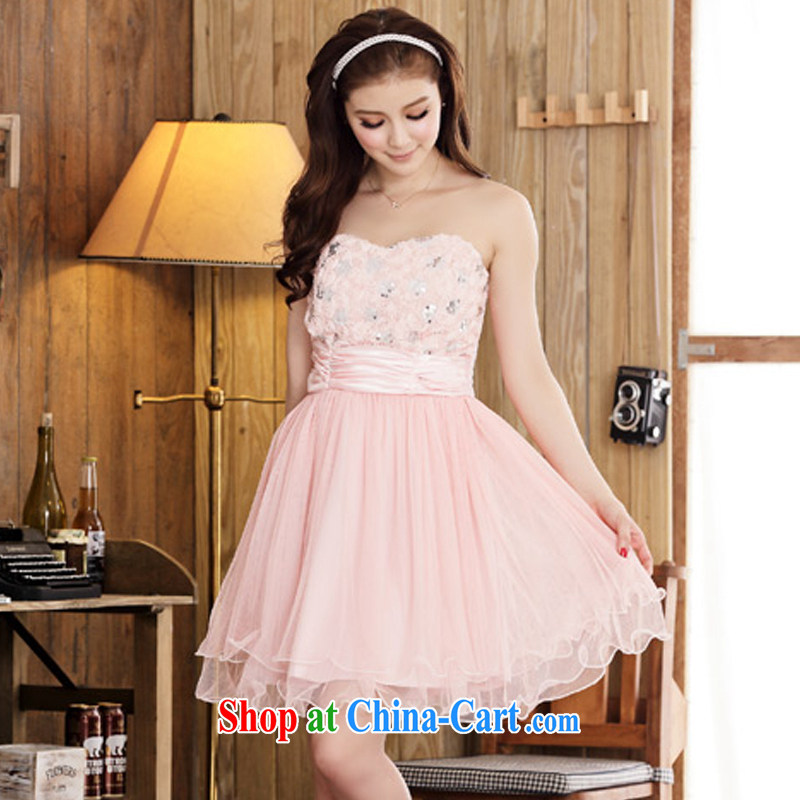 AIDS has been Qi Palace rose buds silk dresses the waist at the chest Princess dress dresses (the stealth shoulder strap) 9100 A - 1 pink XXXL, AIDS has Qi (Aiyaqi), online shopping