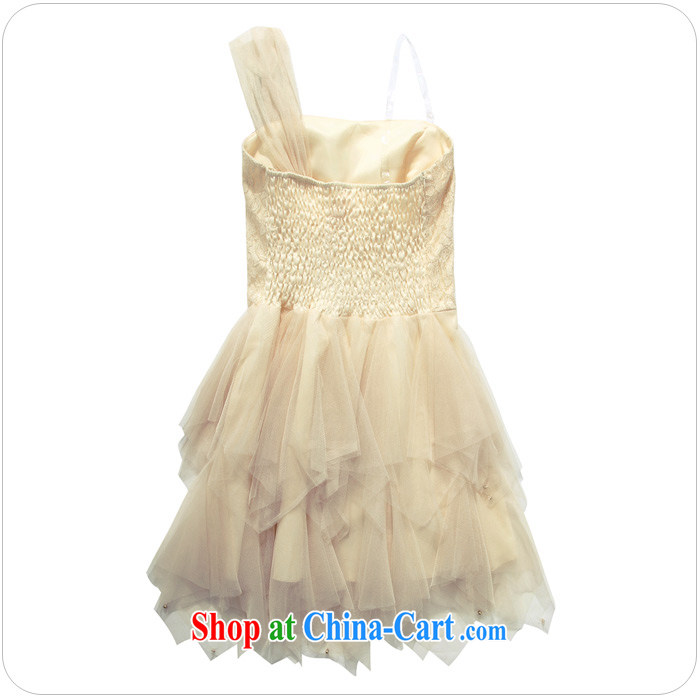 AIDS has been Qi stylish single shoulder Seto rabbit hair Web yarn Princess dress dresses 9201 A - 1 champagne color XXXL pictures, price, brand platters! Elections are good character, the national distribution, so why buy now enjoy more preferential! Health