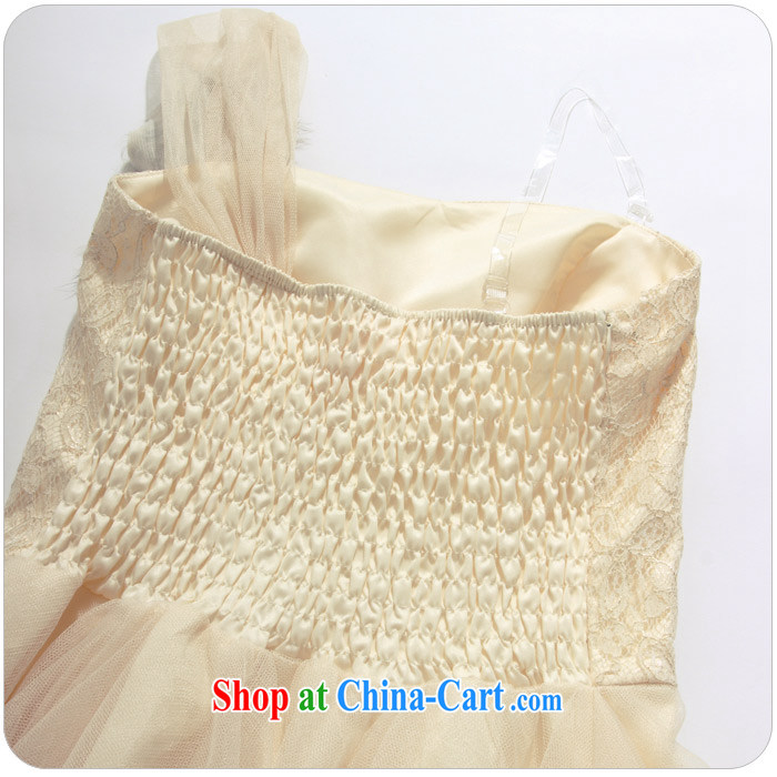 AIDS has been Qi stylish single shoulder Seto rabbit hair Web yarn Princess dress dresses 9201 A - 1 champagne color XXXL pictures, price, brand platters! Elections are good character, the national distribution, so why buy now enjoy more preferential! Health