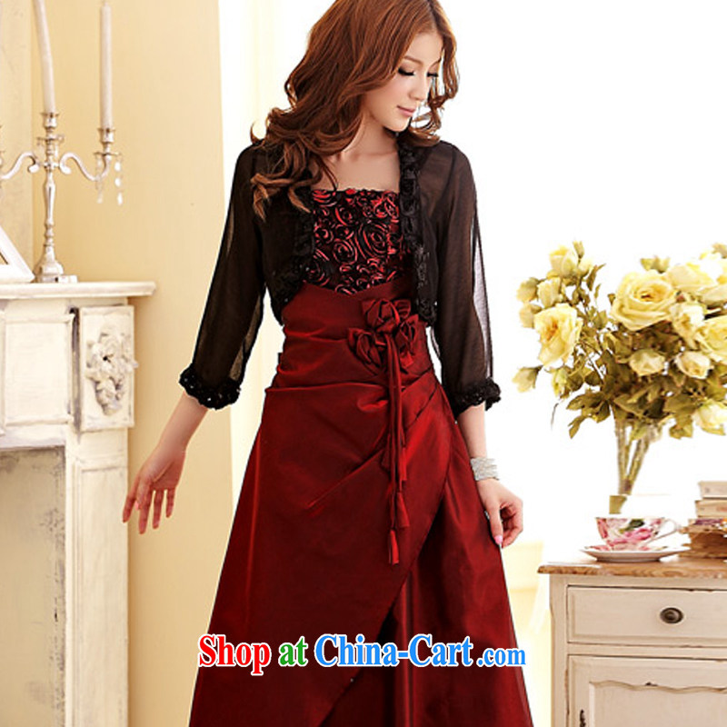 AIDS has been Qi French giant cooperation banquet focus blossoms and elegant long-dress dresses 3106 - 1 wine red XXXL, AIDS has been Qi (Aiyaqi), online shopping