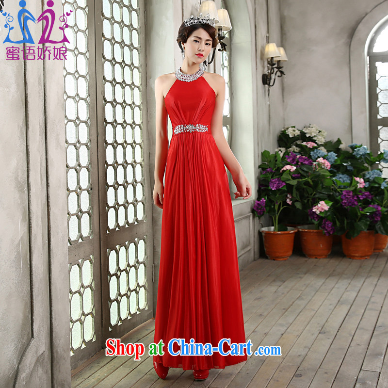 Honey, bride bridal gown long 2015 new mount also temperament red Korean bows service banquet dress bridal red XXL