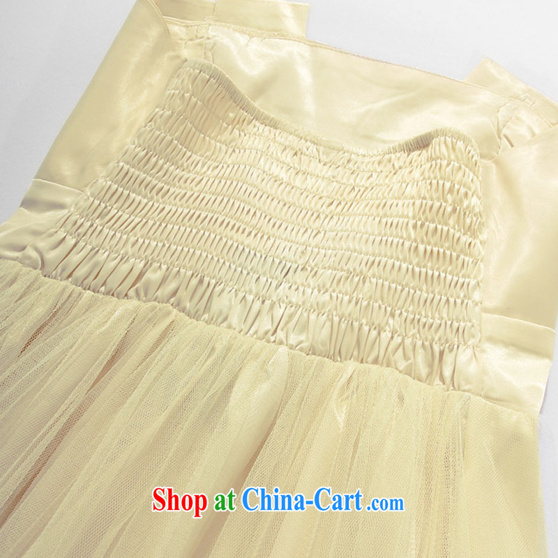AIDS has been Qi summer coral Princess bow tie-waist dress dresses 3408 - 1 champagne color XXXL, AIDS has Qi (Aiyaqi), shopping on the Internet