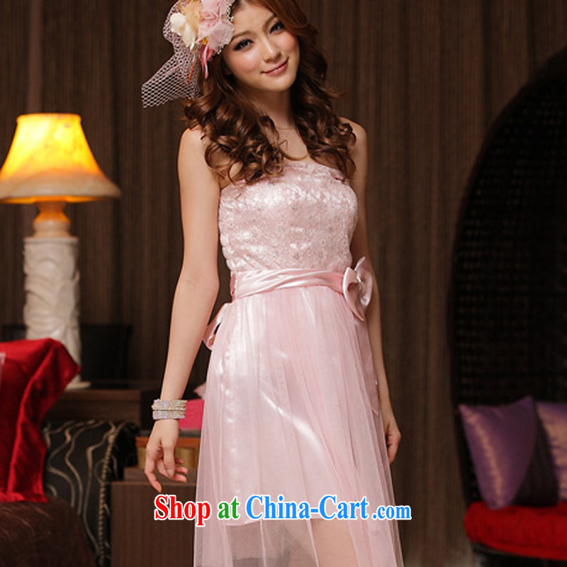 AIDS has been Qi sweet Princess lace dress straps dress 8225 - 1 pink XXXL, AIDS has Qi (Aiyaqi), shopping on the Internet