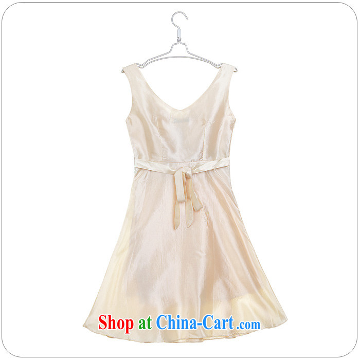 AIDS has been Qi spring and summer aristocratic fashion V collar spell color dress dresses 8223 - 1 champagne color L pictures, price, brand platters! Elections are good character, the national distribution, so why buy now enjoy more preferential! Health