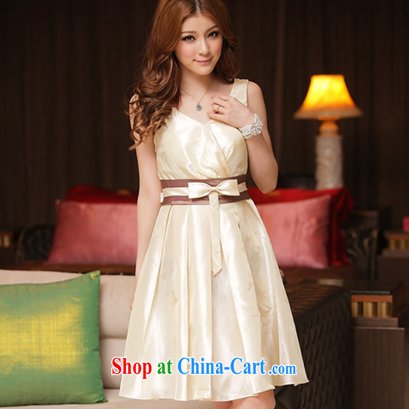AIDS has been Qi (Spring/Summer noble stylish V for spell-color dress dresses 8223 - 1 champagne color L, AIDS has been Qi (Aiyaqi), shopping on the Internet
