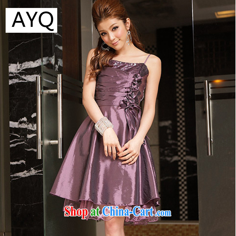 AIDS has been Qi spring and summer beautiful manually the flower dress dresses 8130 - 1 purple XXXL