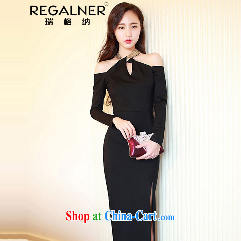 Ryan, 2015, spring and summer, new sense of name-Yuan Hang Up must also convey the bare shoulders long-sleeved the forklift truck package and dress dress long skirt red L, Ryan Wagner (REGALNER), shopping on the Internet