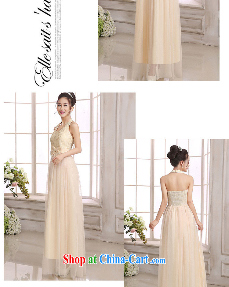 The package mail Korean elegance of the V brought back exposed high-waist The bowtie lace spell Web yarn long dress Holiday Party bridesmaid as serving champagne color code F pictures, price, brand platters! Elections are good character, the national distribution, so why buy now enjoy more preferential! Health