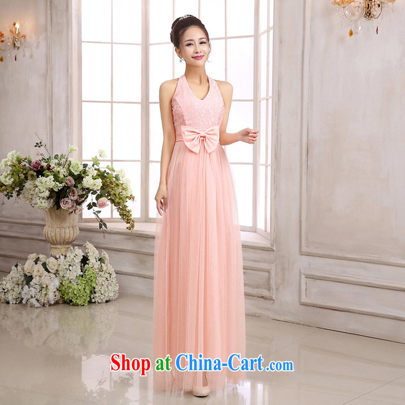 The package mail Korean elegance of the V brought back exposed high waist The bowtie lace spell Web yarn long dress Holiday Party bridesmaid as serving champagne color code F, JK 2. YY, shopping on the Internet