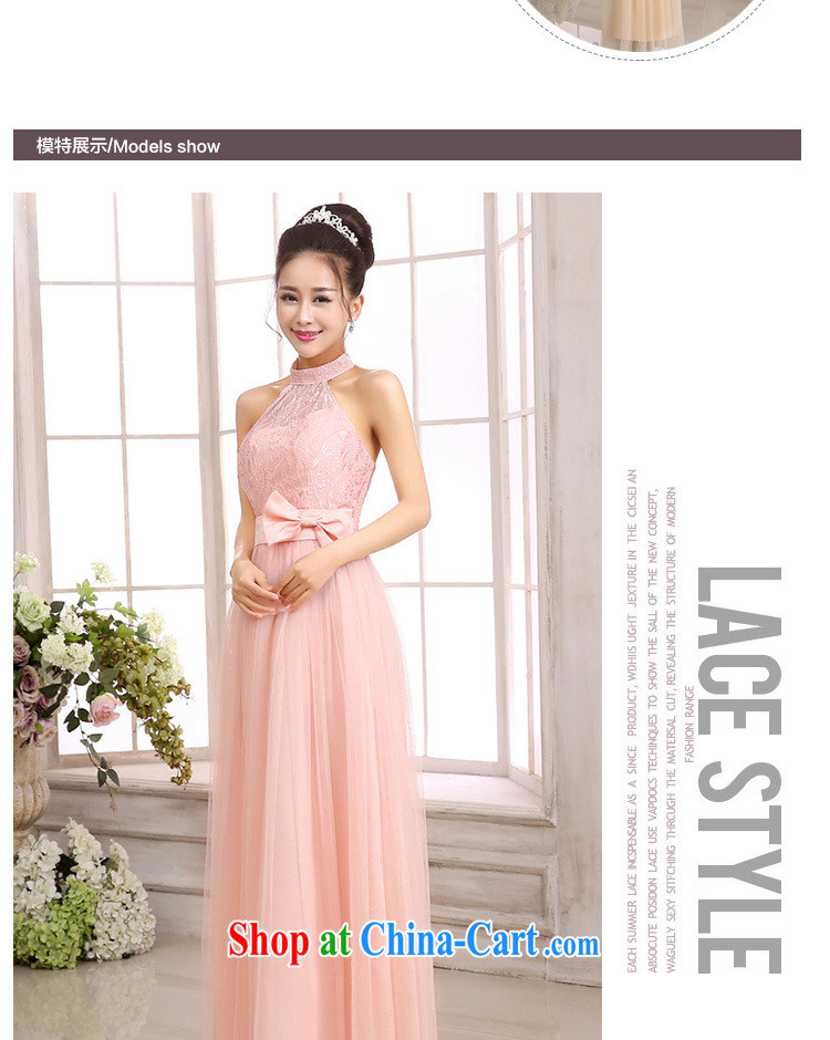 The package mail Korean goddess aura Fan Sin Wai-neck back exposed bare shoulders pink small dress bridal evening dress holiday show longer dresses champagne color code F pictures, price, brand platters! Elections are good character, the national distribution, so why buy now enjoy more preferential! Health