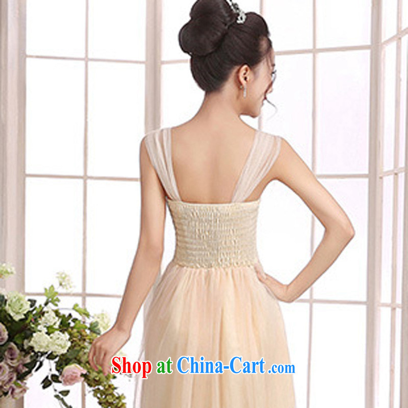 The e-mail package and stylish Korean Princess shoulders Web yarn lace long, cultivating high-waist dress goddess style bridesmaid dress and sisters show annual evening dresses pink are code F, JK 2. YY, shopping on the Internet
