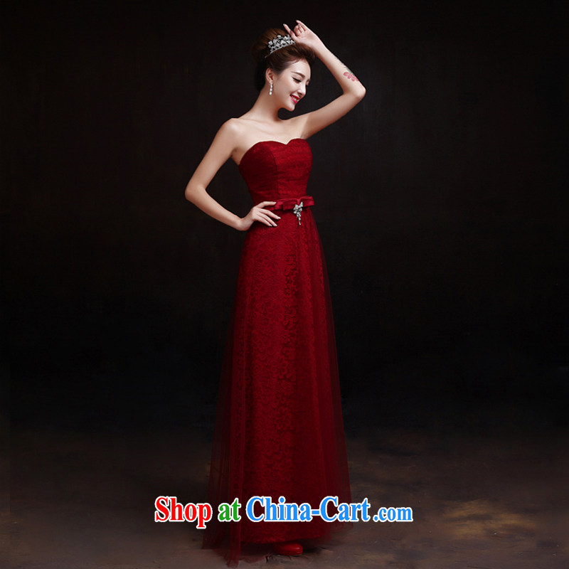 The married Yi wedding dresses new 2015 sexy bare chest bridal toast clothing red fall wedding dress wine red XXL, dumping the married Yi, shopping on the Internet