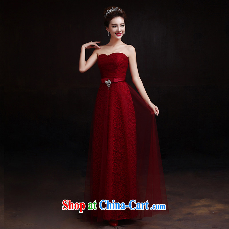 The married Yi wedding dresses new 2015 sexy bare chest bridal toast clothing red fall wedding dress wine red XXL, dumping the married Yi, shopping on the Internet