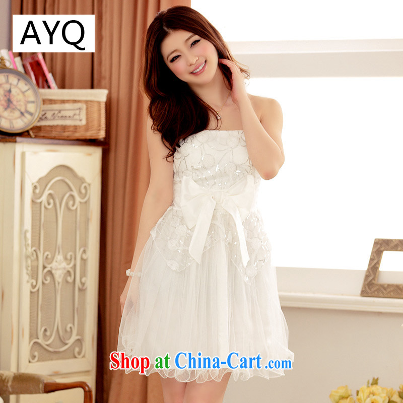 AIDS has been Qi spring and summer quality web take bow-tie graphics thin dress dresses 3118 - 1 white XXXL