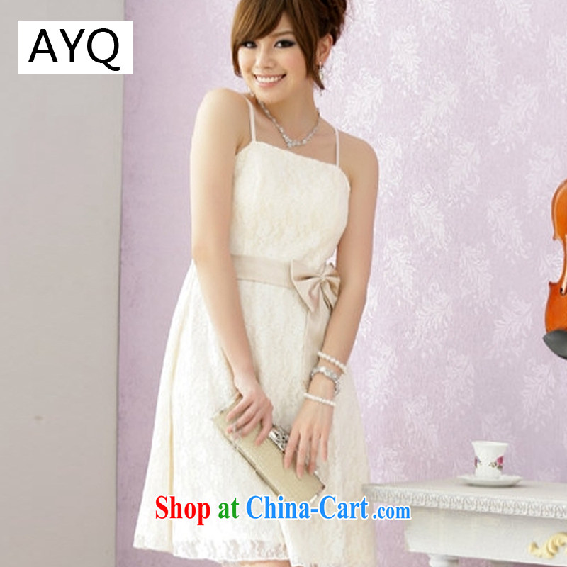 AIDS has Qi spring_summer princess, cultivating small dress straps dress 1224 - 1 - 1 champagne color XXXL