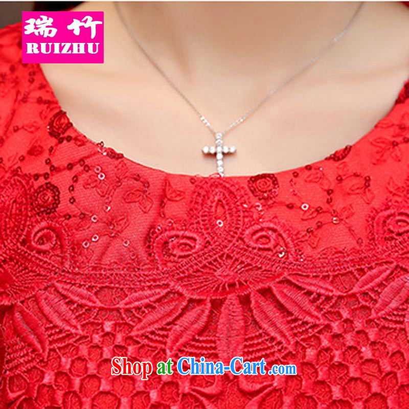 Shui bamboo 2015 new toast serving summer marriages Wedding Fashion short red double-shoulder dress lace graphics thin red XL, Shui bamboo (RUIZHU), online shopping