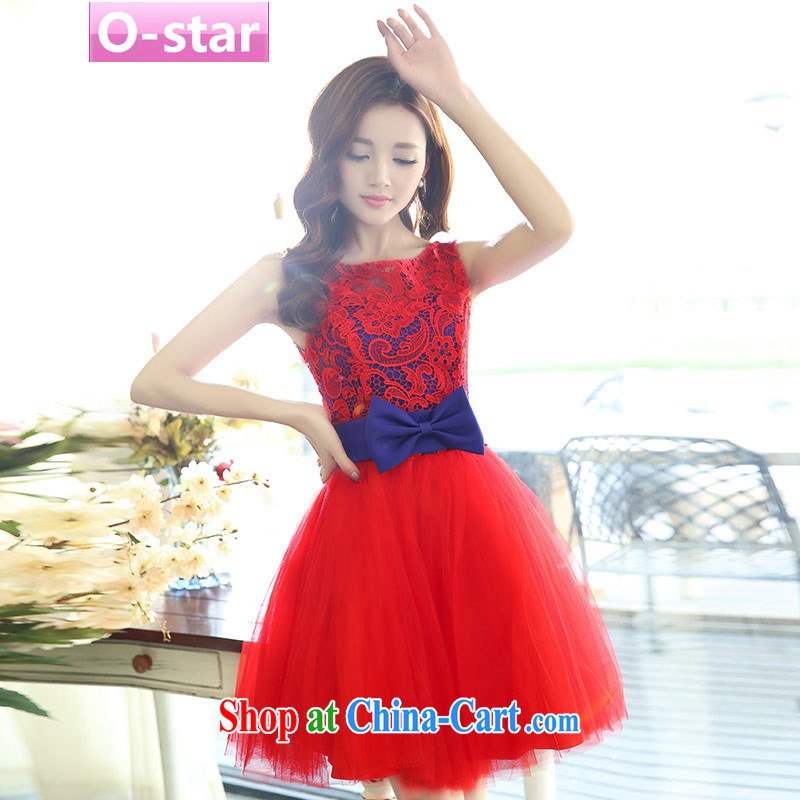 O - Star spring 2015 new stylish bows Service Bridal bridesmaid clothing red wedding dresses wedding dress short skirt red blue XL, O - star, and shopping on the Internet