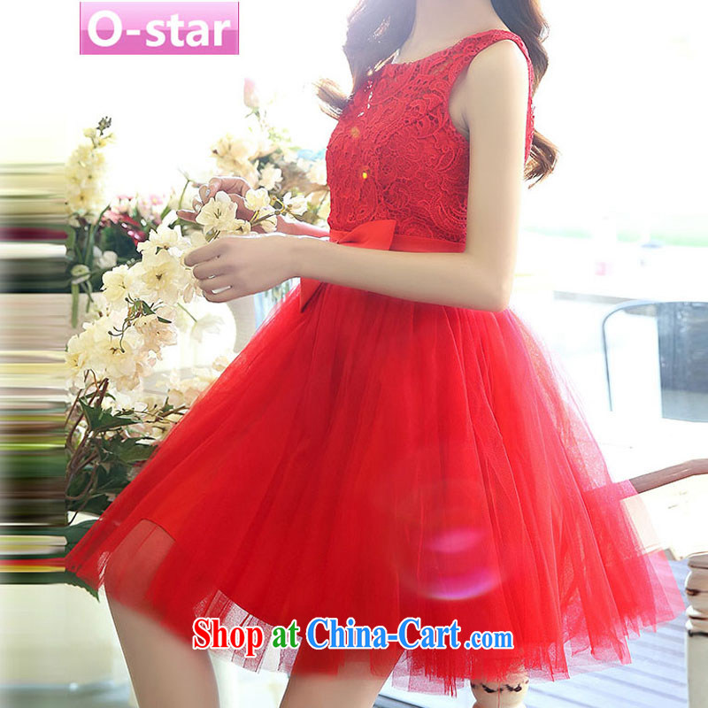 O - Star spring 2015 new stylish bows Service Bridal bridesmaid clothing red wedding dresses wedding dress short skirt red XL, O - Star, shopping on the Internet