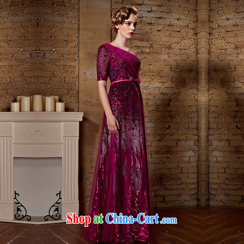 Creative Fox 2015 new banquet dress red toast clothing stylish sexy single shoulder dress long wedding dress dress bridal gown 30,921 red XXL, creative Fox (coniefox), online shopping