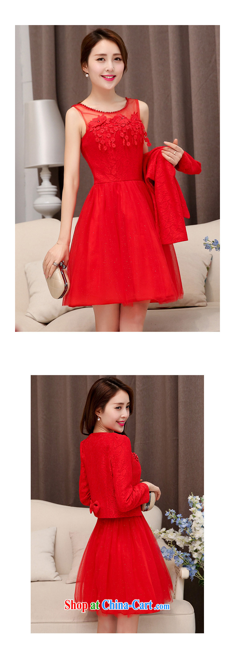 Thanks for Mrs 2015 new spring Korean fashion trends beauty sweet temperament red jacket dresses wedding dresses skirt bridesmaid clothing female Red XL pictures, price, brand platters! Elections are good character, the national distribution, so why buy now enjoy more preferential! Health