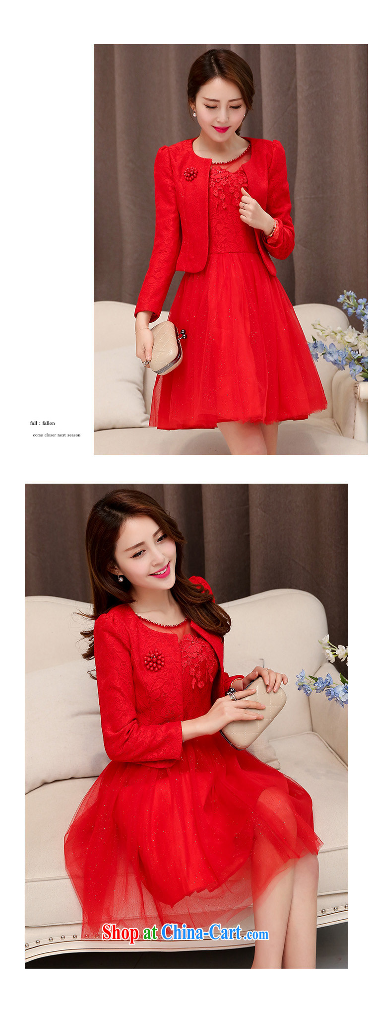 Thanks for Mrs 2015 new spring Korean fashion trends beauty sweet temperament red jacket dresses wedding dresses skirt bridesmaid clothing female Red XL pictures, price, brand platters! Elections are good character, the national distribution, so why buy now enjoy more preferential! Health