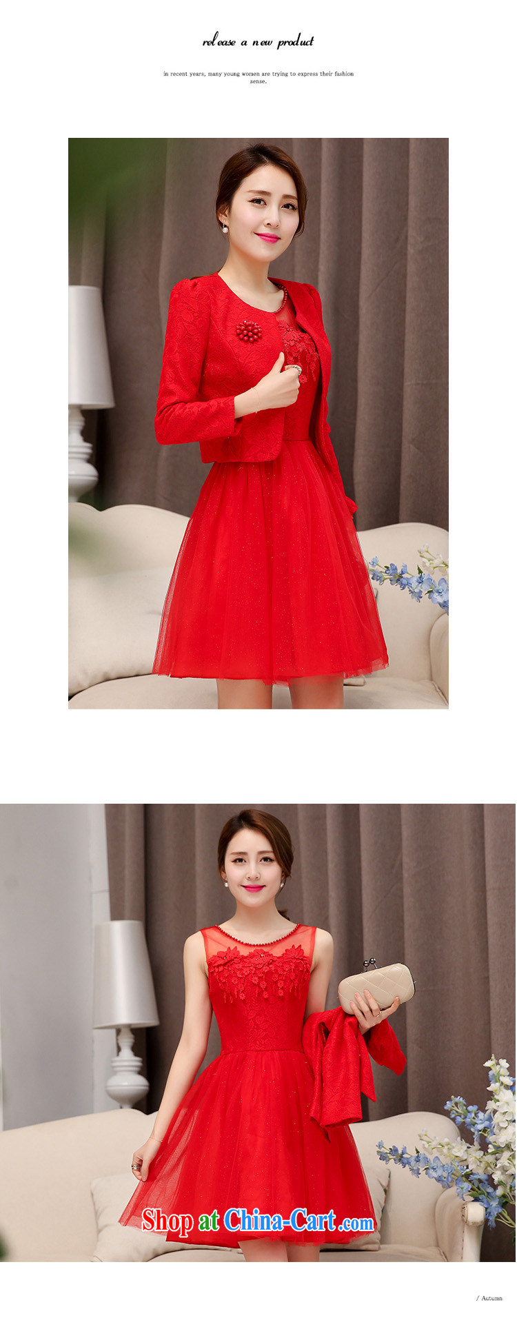 Thanks for Mrs 2015 new spring Korean fashion trends beauty sweet temperament red jacket dresses wedding dresses skirt bridesmaid clothing female Red XL pictures, price, brand platters! Elections are good character, the national distribution, so why buy now enjoy more preferential! Health