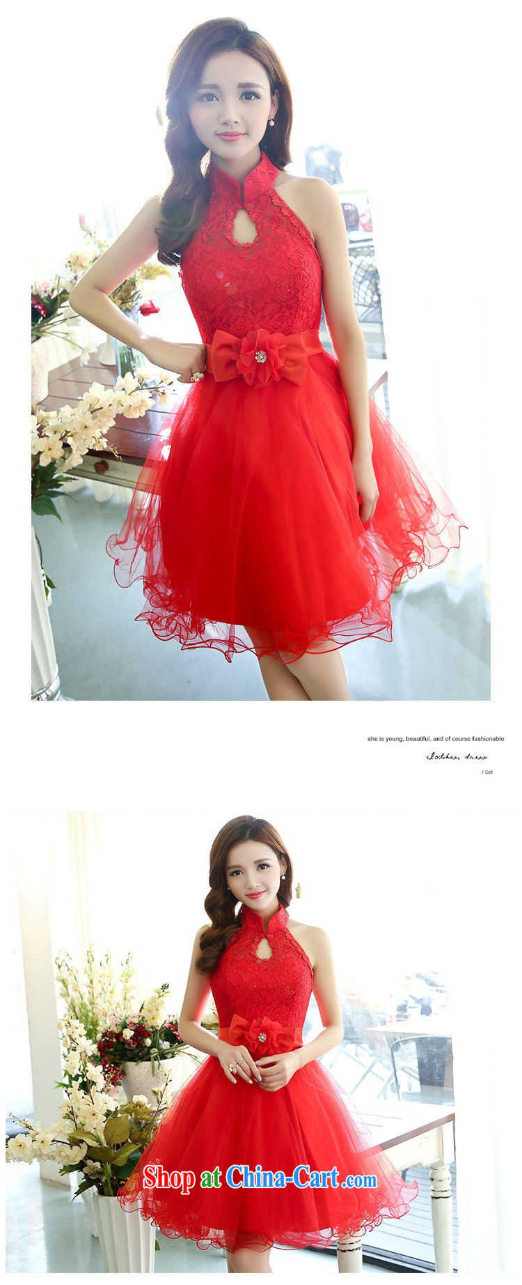 One of Feng-ling 2015 summer new Korean beauty is also stylish and the waist beauty graphics thin shaggy dress small dress bridesmaid dresses girls of red XL pictures, price, brand platters! Elections are good character, the national distribution, so why buy now enjoy more preferential! Health