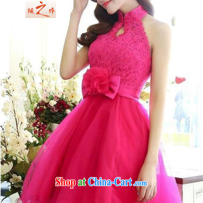 One of Feng-ling 2015 summer new Korean beauty is also stylish and the waist beauty graphics thin shaggy dress small dress bridesmaid dresses girls of red XL, maple and Ling (fengzhiling), online shopping