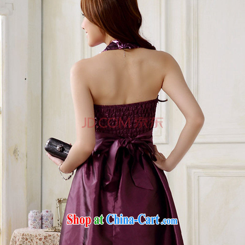 AIDS has been Qi short-dress also video gaunt waist evening dress and sisters show their evening dress dinner dress 9803 A - 1 purple are code F, AIDS has Qi (Aiyaqi), online shopping