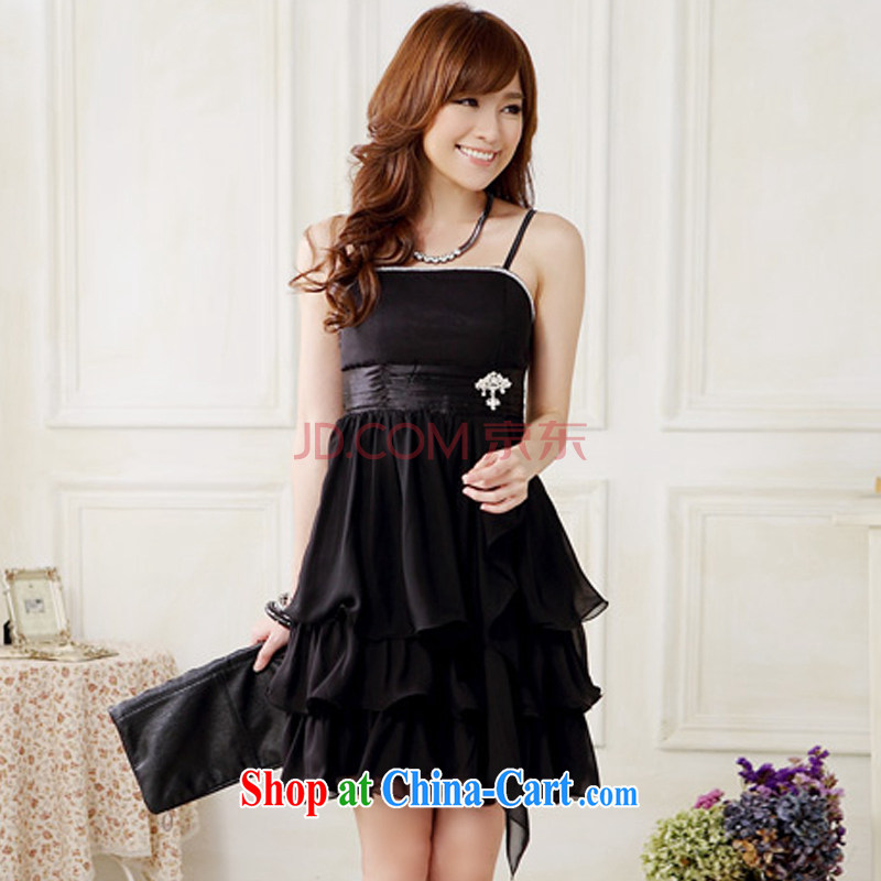 AIDS has been Qi in Europe and America, stylish and elegant lady with light drill wedding dresses small dress sister snow woven dresses (the great belt clip) 9908 A - 1 black, code, AIDS has been Qi (Aiyaqi), online shopping