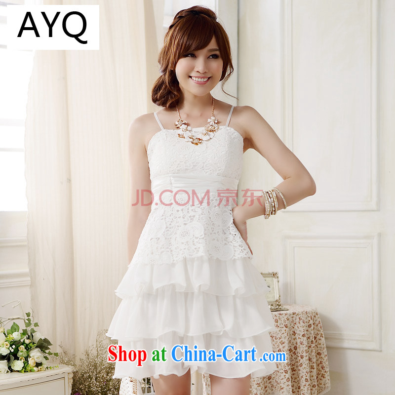 AIDS has been Qi larger lady with sweet lace tie cake Princess dress dinner appointment adult small dress dresses 9909 A - 1 white XXXL