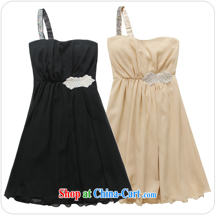 AIDS has been Qi appointments Click shoulder dress dress sexy light drill dress XL single shoulder snow woven dresses dresses 9708 A - 1 black are code pictures, price, brand platters! Elections are good character, the national distribution, so why buy now enjoy more preferential! Health