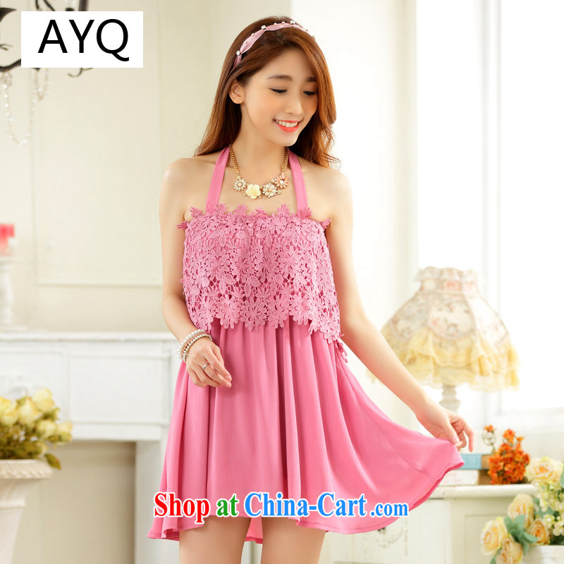 AIDS has been Qi spring and summer with the strap long T-shirt large code t-shirt skirt fresh lace straps elasticated bare shoulders dress A 9732 - 1 toner purple are code