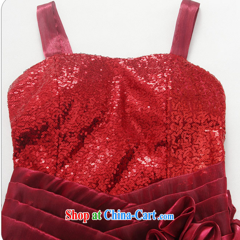 AIDS has been Qi marriages presided over the strap wrapped around his chest, wrinkled layers cake long evening dress dresses 9725 A - 1 wine red XXL, AIDS has Qi (Aiyaqi), shopping on the Internet