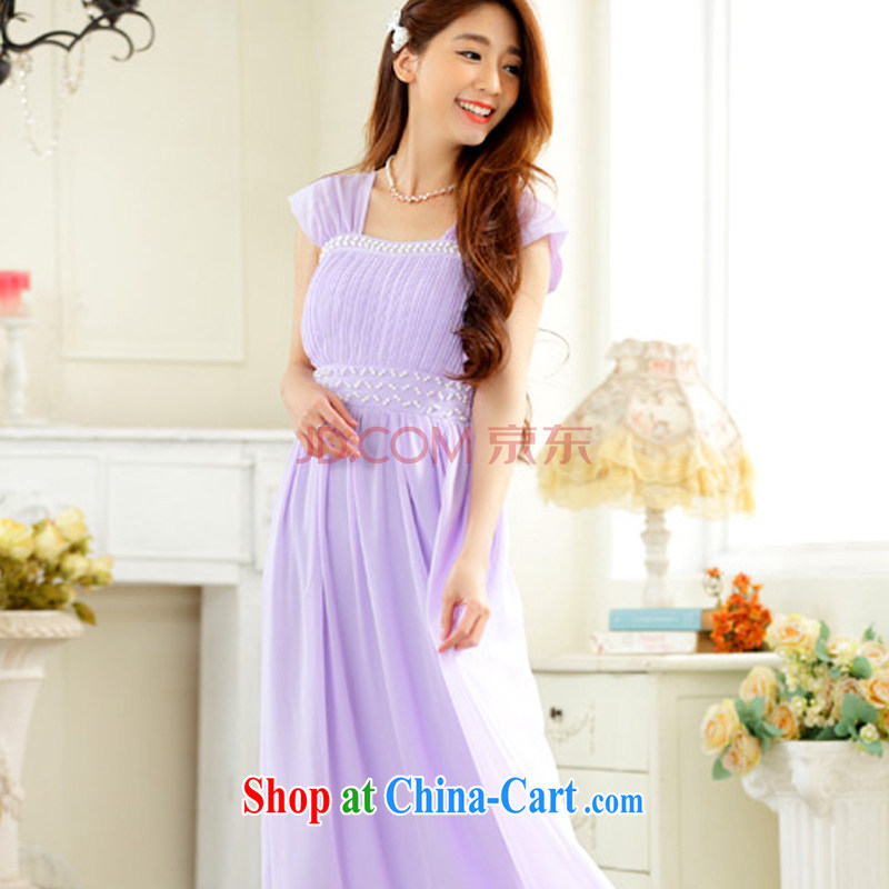 AIDS has been Qi dress high-end, shoulder a purely manual staple the Pearl Light drill long dress snow woven dresses 9628 A - 1 purple, code, the already-ki (Aiyaqi), online shopping