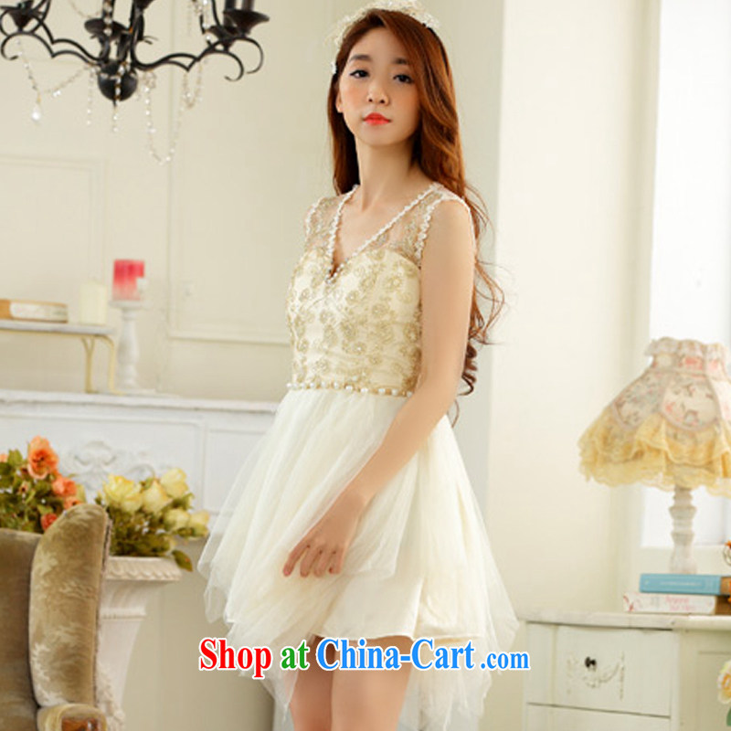 AIDS has been Qi Korean sweet V is not Rules Web yarn dress code the beauty vest dresses summer dresses 9928 B - 1 champagne color codes, AIDS has Qi (Aiyaqi), online shopping