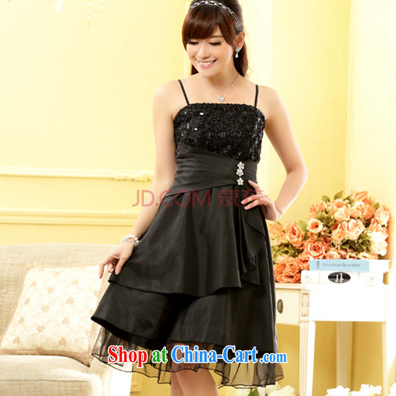 AIDS has been in Europe and their high-end women's clothing bows bare shoulders beauty Evening Dress small short annual dinner dress B 9609 - 1 black, code, and the already-ki (Aiyaqi), on-line shopping