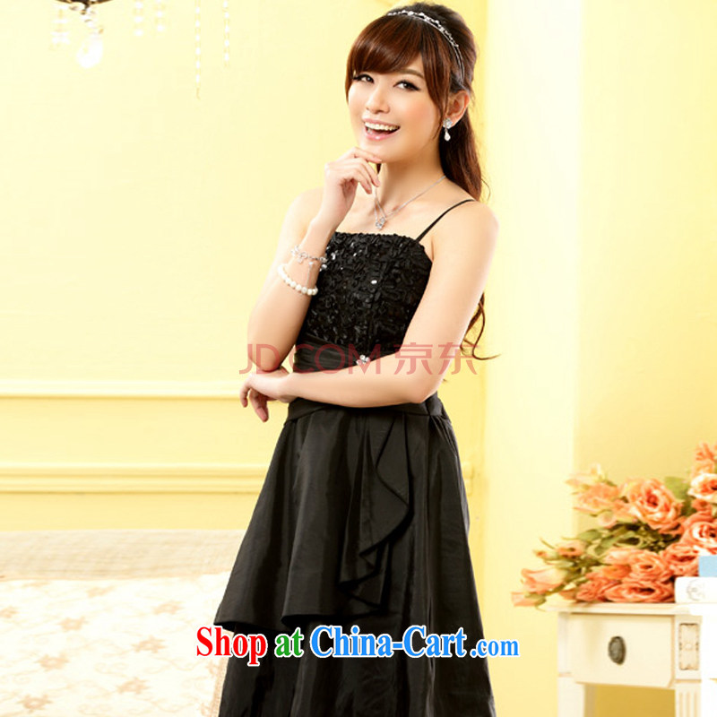 AIDS has been in Europe and their high-end women's clothing bows bare shoulders beauty Evening Dress small short annual dinner dress B 9609 - 1 black, code, and the already-ki (Aiyaqi), on-line shopping