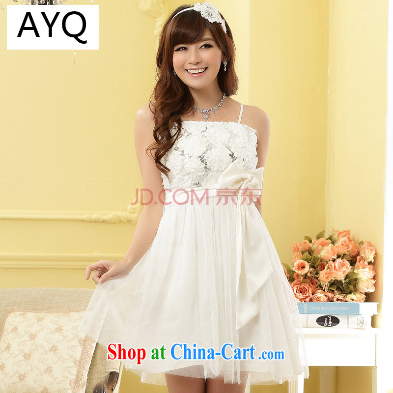 AIDS has been Qi sweet dress short skirt, show off chest-dress bridesmaid service _the invisible_ 9900 A - 1 white are code