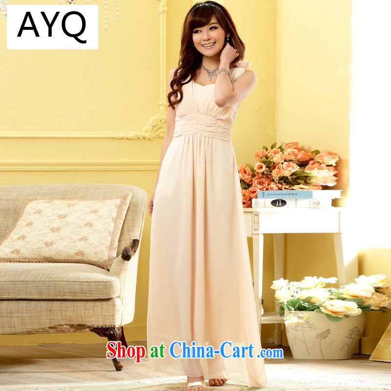 AIDS has been Qi flouncing cuff round-collar pin Pearl River night dancing elegance long version the code dress evening dress dress A 9807 - 1 champagne color code