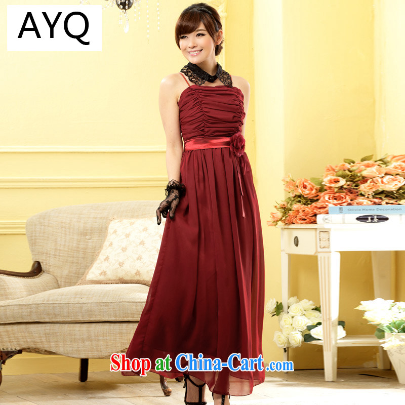 AIDS has been Qi Korean female dress the waist dovetail snow woven dresses banquet evening bridesmaid dress 9809 A - 1 scarlet are code