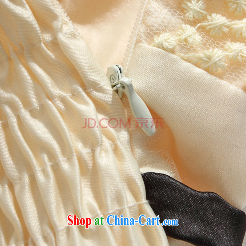 AIDS has been Qi embroidery lace lantern skirt wipe chest small dress sister dresses (the invisible) 9107 A - 1 champagne color codes, AIDS has Qi (Aiyaqi), online shopping