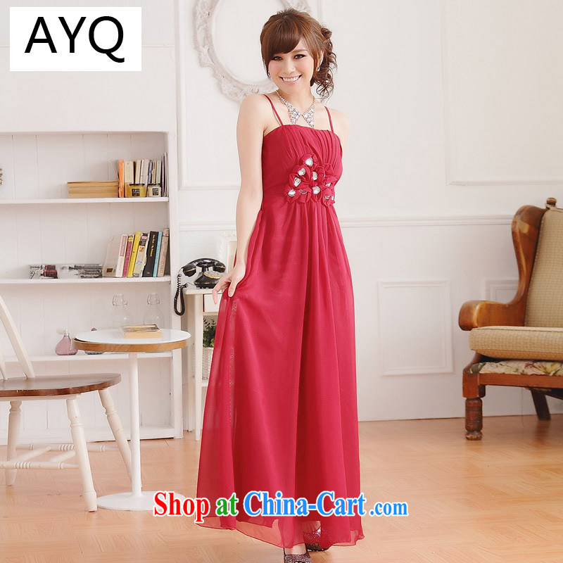 AIDS has been Qi snow in Europe and woven dresses video thin smears Chest straps sweet bridesmaid sister bride dress long A 9218 - 1 red XXL