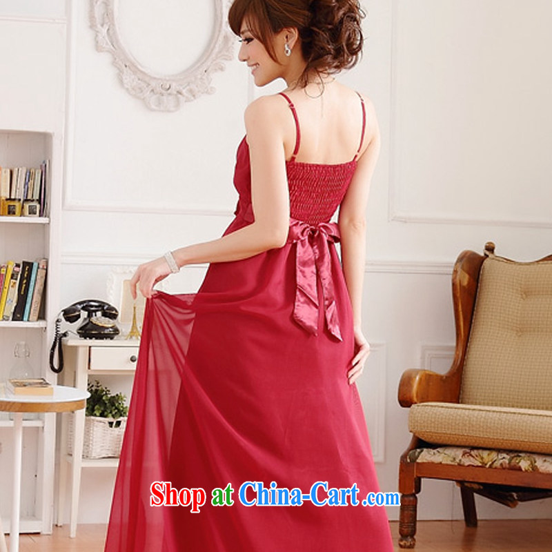 AIDS has been Qi snow in Europe and woven dresses video thin wiped their bra straps sweet bridesmaid sister bride dress long A 9218 - 1 red XXL, AIDS has Qi (Aiyaqi), online shopping