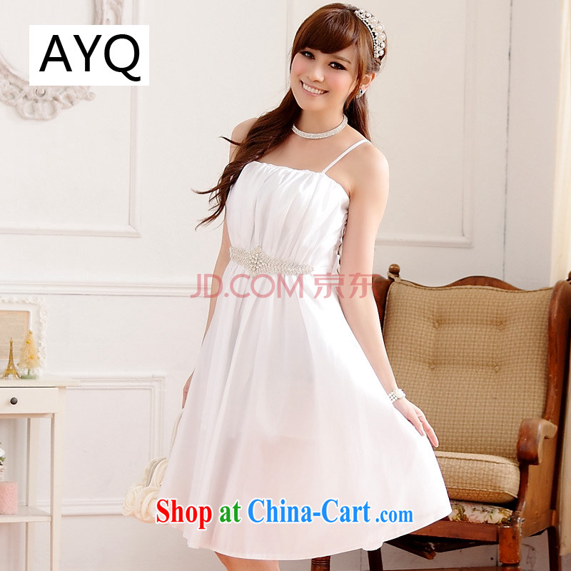 AIDS has been Qi stylish simplicity the US with thin waist waist Palace drill straps dress Princess dress A 9509 - 1 white are code