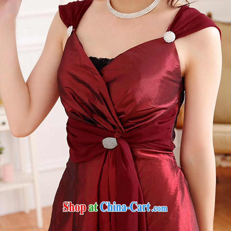 AIDS has been Ki-won late version with bare chest thin waist cultivating V collar XL dress skirt strap with sister (diamonds may be split, with wrapped chest) 9506 A - 1 wine red XXL, AIDS has Qi (Aiyaqi), and, on-line shopping