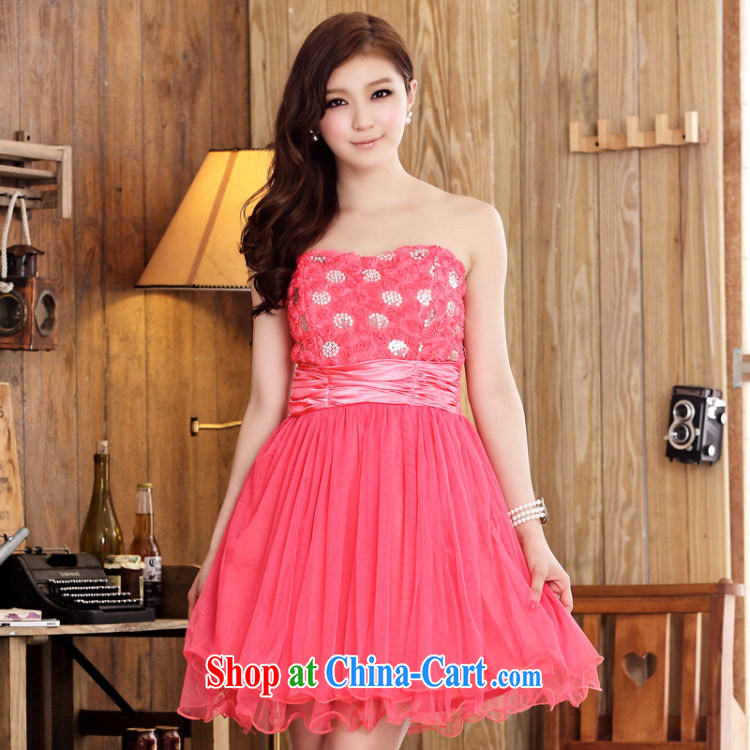 AIDS has been Qi Korean version, the dresses dresses shaggy skirts wiped chest sister bridesmaid dress (the stealth shoulder strap) 9100 A - 1 the red XXL pictures, price, brand platters! Elections are good character, the national distribution, so why buy now enjoy more preferential! Health