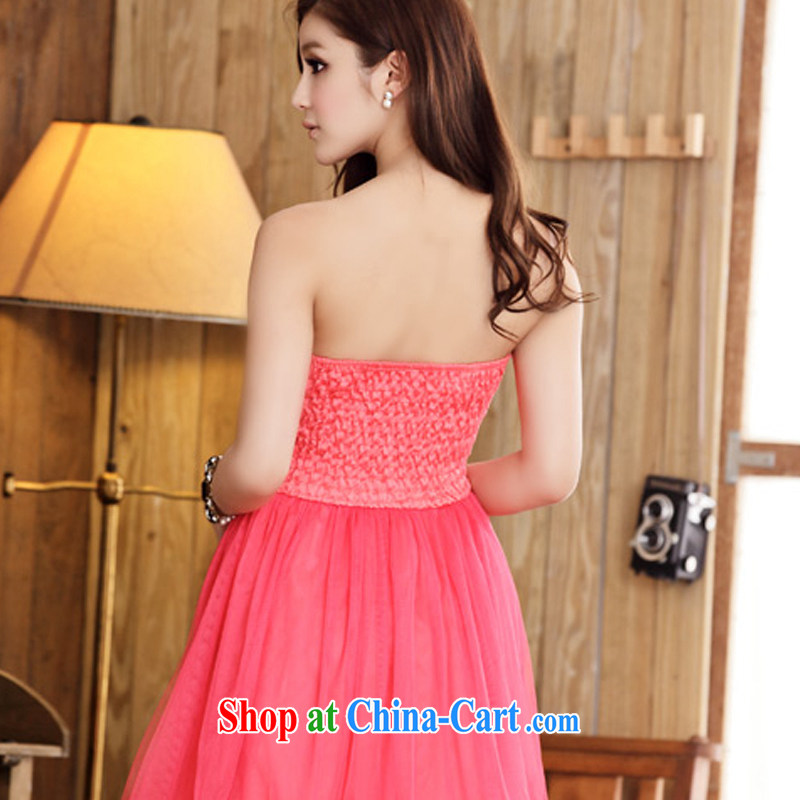 AIDS has been Qi Korean version, the dresses dresses shaggy skirts erase chest sister bridesmaid dress (the stealth shoulder strap) 9100 A - 1 the red XXL, AIDS has Qi (Aiyaqi), shopping on the Internet